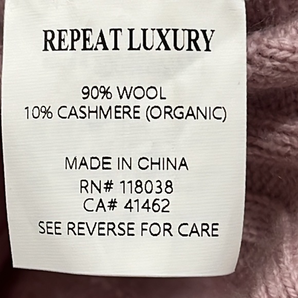 Repeat Cashmere Wide Ribbed Turtleneck Sweater in Dusty Pink Cashmere Wool S - Picture 16 of 16